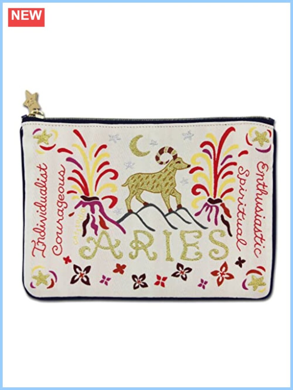 Aries Zodiac Zipper Pouch, Travel Toiletry Bag, Makeup Organizer, Phone Pouch